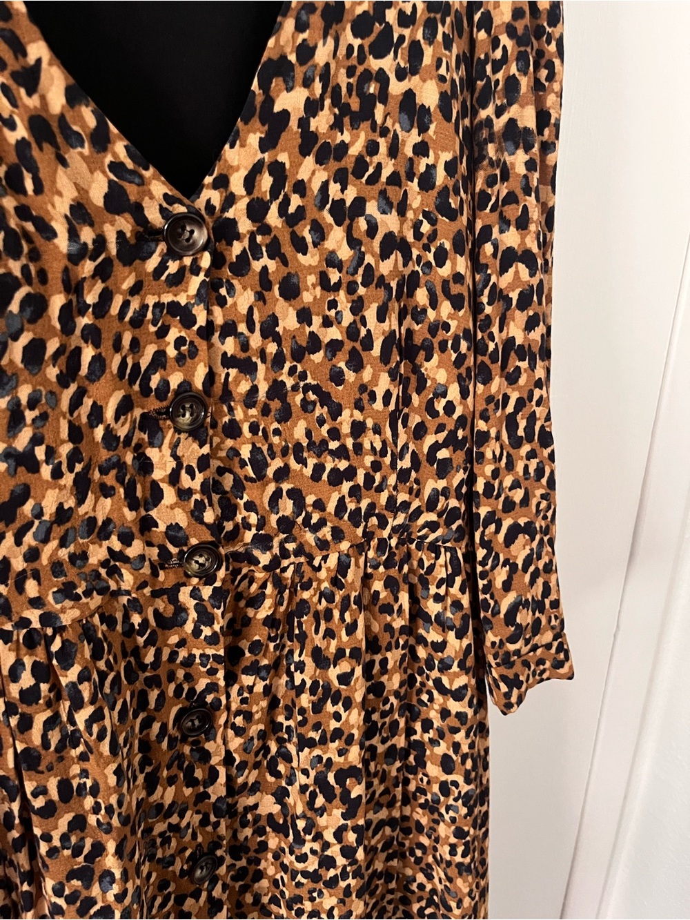 Zara TRF Animal Print Button Down Midi Dress Leopard Cheetah Size Small - Picture 4 of 10